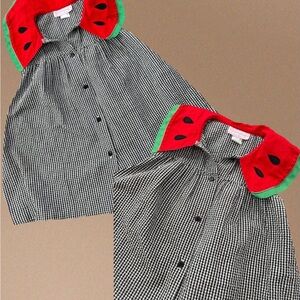 Samara Watermelon Collar Gingham Dress